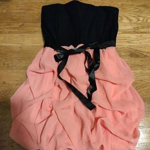 Black Pink Ruffle Dress